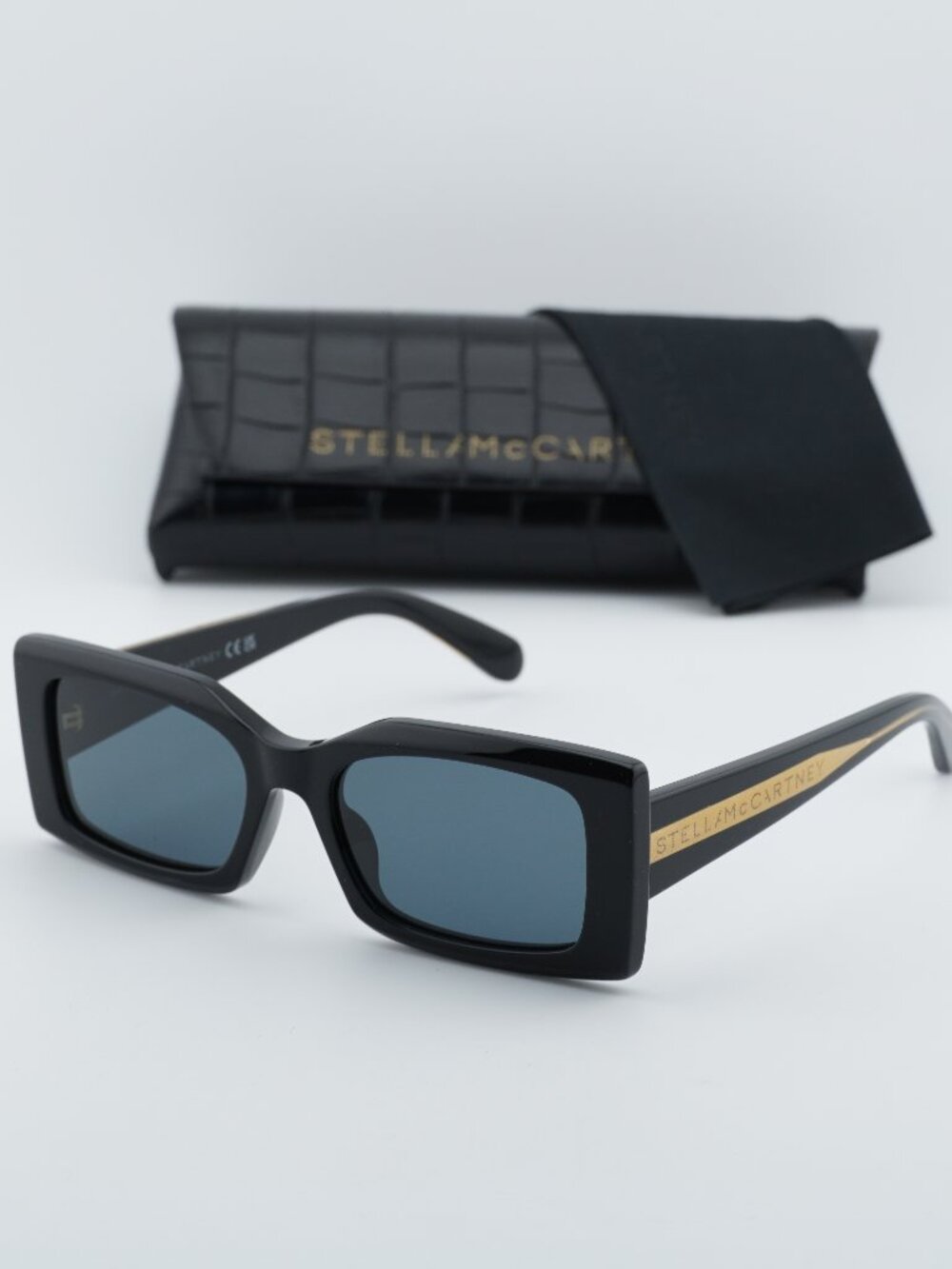Stella McCartney SC40065I 01A Rectangle Sunglasses - Black / Grey